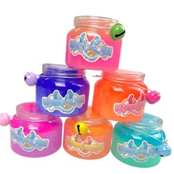 Slime z dzwoneczkiem pastelowo tęczowy zestaw 3 sztuki