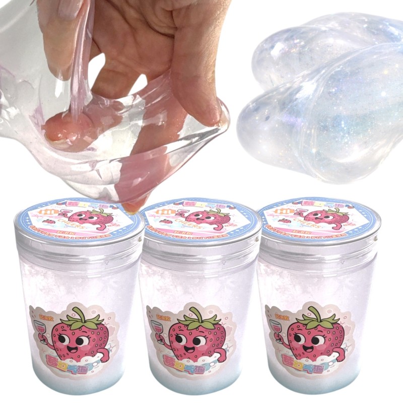 Slime pachnący truskawkowy 3 szt transparentny 250 ml