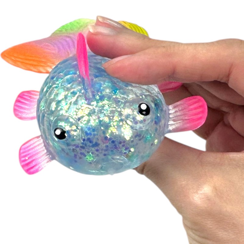 Gniotek ryba gel brokatowy slow rising 10 cm 1 sztuka