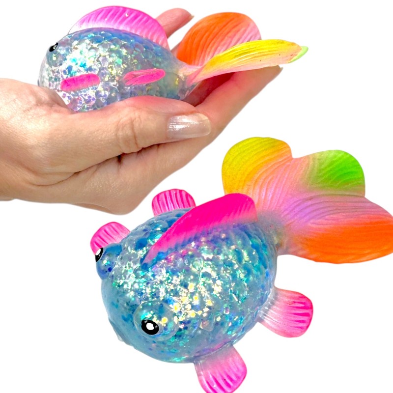 Gniotek ryba gel brokatowy slow rising 10 cm 1 sztuka