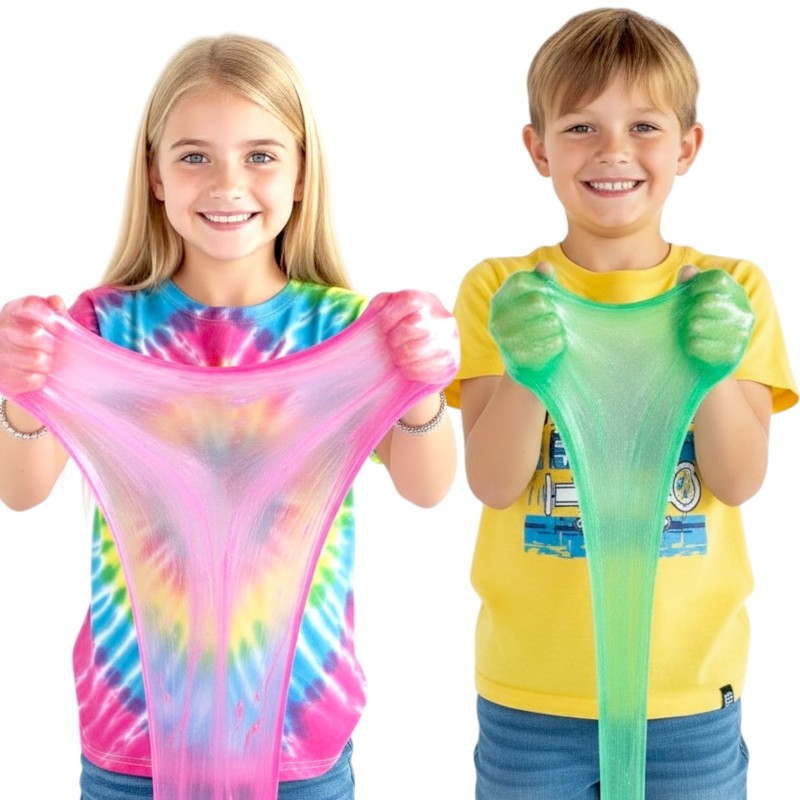 Slime tuba z brokatem 6 szt. duży zestaw kolorowych mas sensorycznych