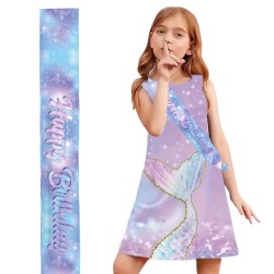 Szarfa urodzinowa Mermaid Syrenka z napisem Happy Birthday