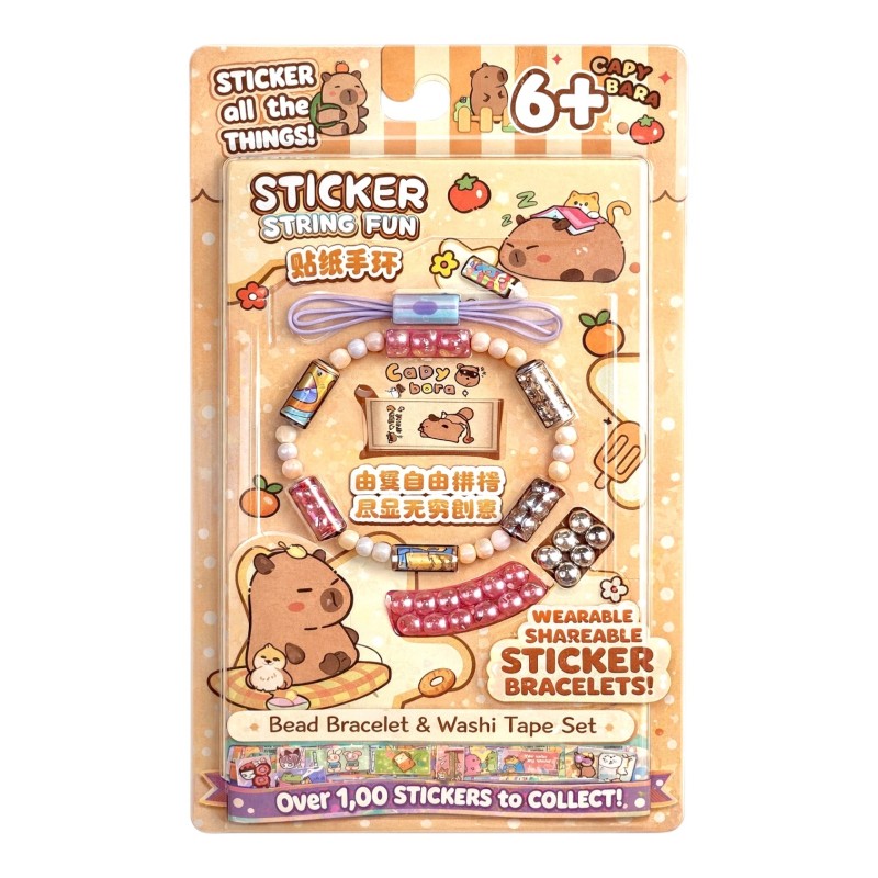 Kapibara Sticker Fun zestaw kreatywny bransoletki z naklejkami 140 szt.