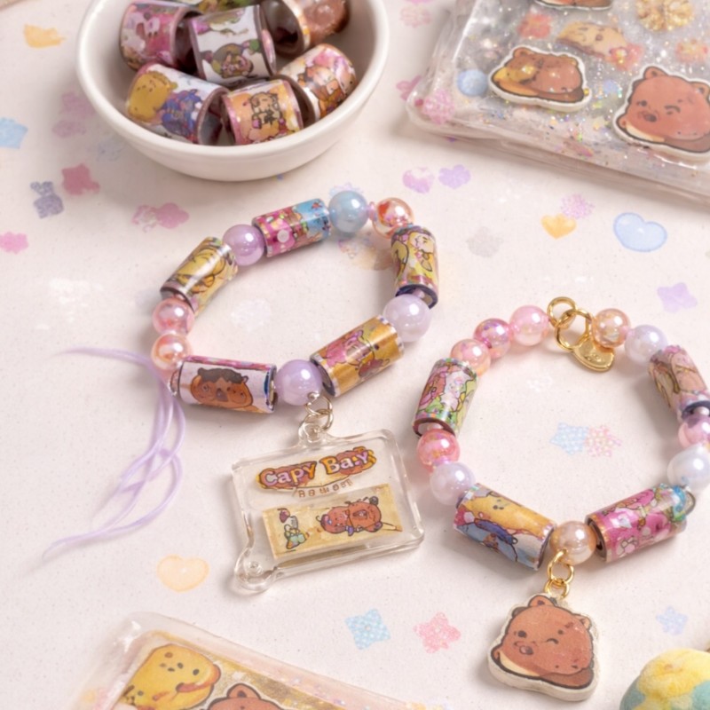 Kapibara Sticker Fun zestaw kreatywny bransoletki z naklejkami 140 szt.