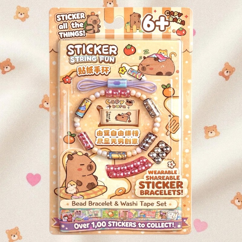 Kapibara Sticker Fun zestaw kreatywny bransoletki z naklejkami 140 szt.