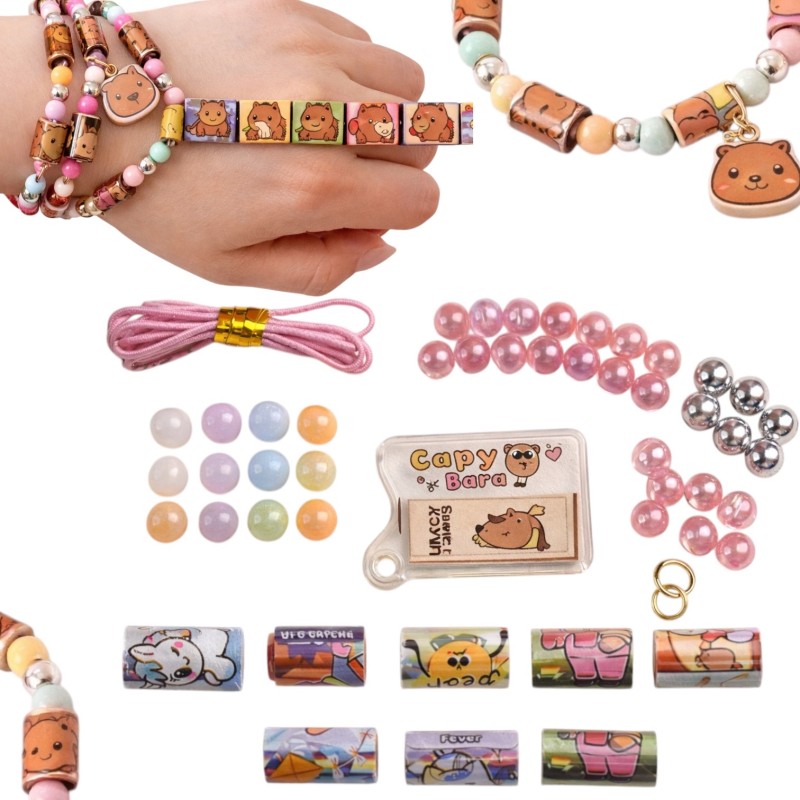 Kapibara Sticker Fun zestaw kreatywny bransoletki z naklejkami 140 szt.