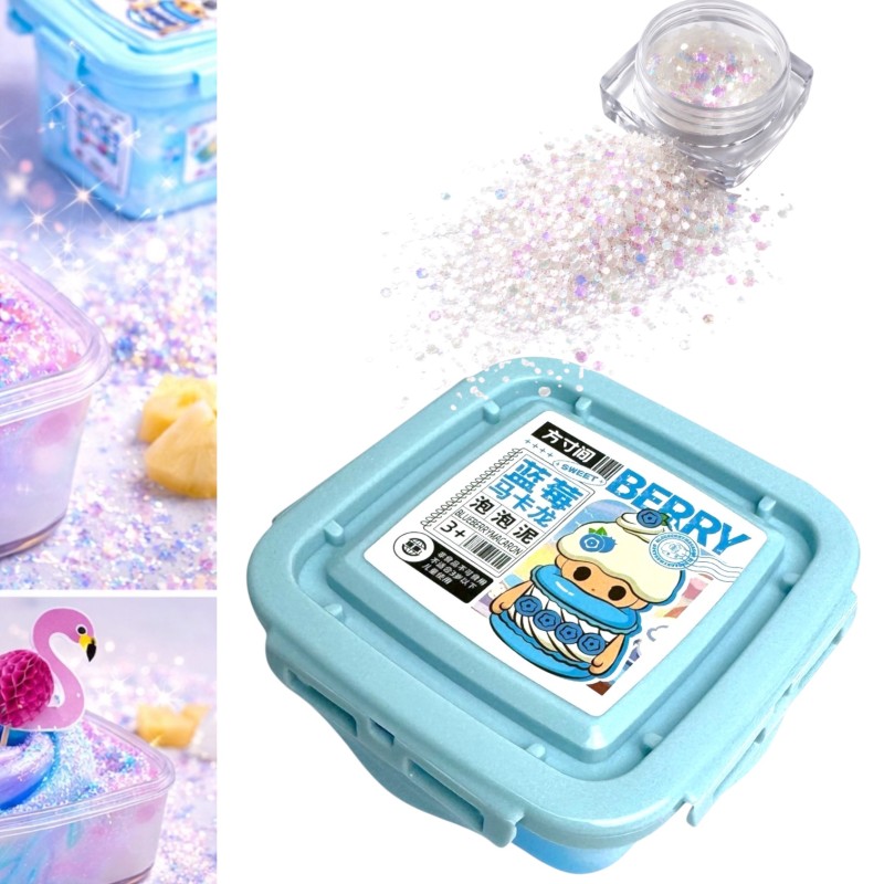 Zestaw sensoryczny slime pudding z miseczką, posypką i dekorami