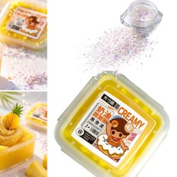 Zestaw sensoryczny slime pudding ananas z miseczką i dekorami