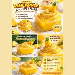 Zestaw sensoryczny slime pudding ananas z miseczką i dekorami