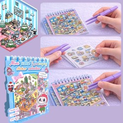 Wyklejanka antystresowa Domki Scenki 5D RoomBox Labu 360 naklejek 6 scen