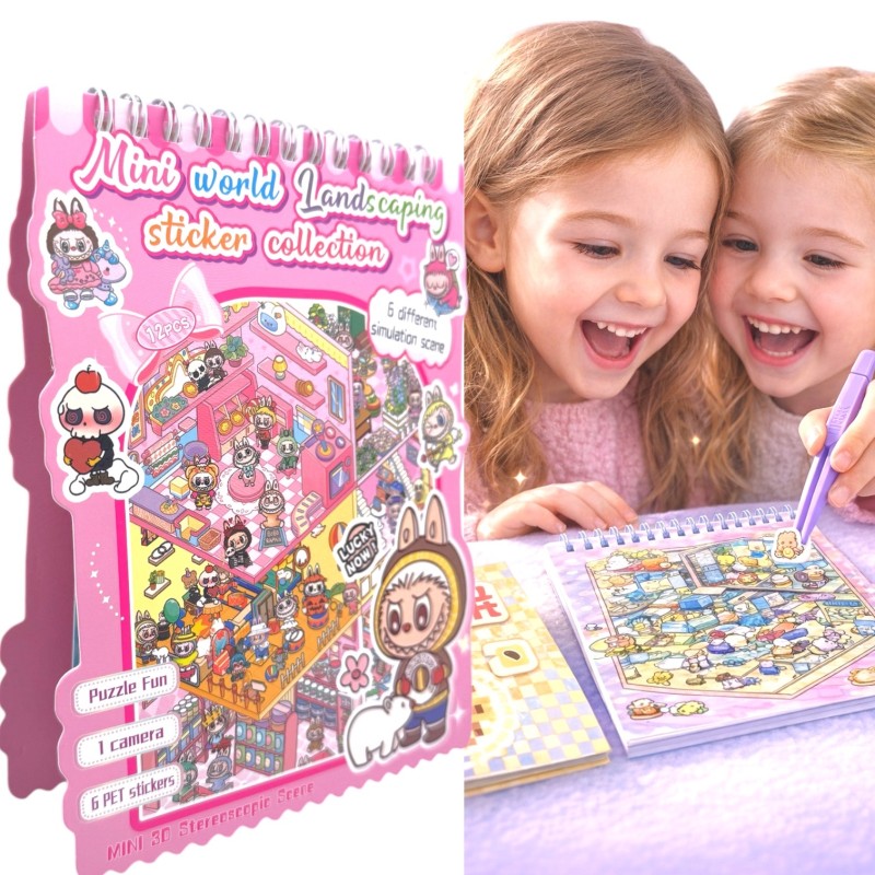 Wyklejanka antystresowa Domki Scenki 5D RoomBox Labu 360 naklejek 6 scen