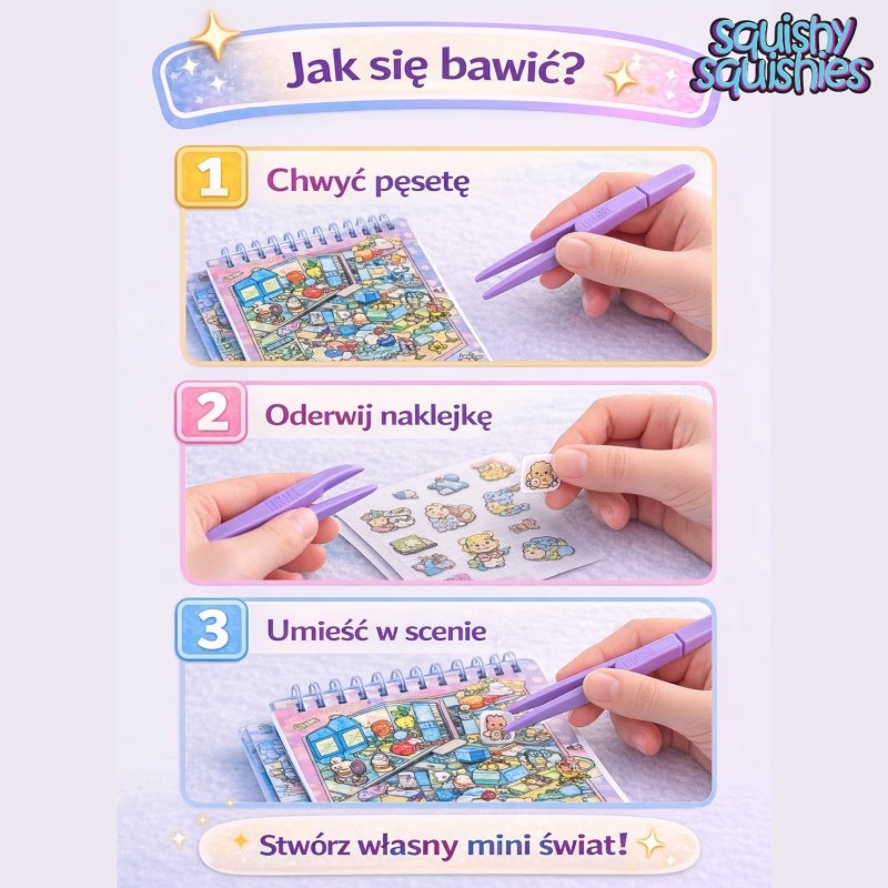 Zestaw kreatywny Domki – scenki z naklejkami mozaikowymi