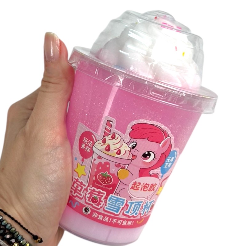 Masa plastyczna Boba Slime Bubble Tea malinowe 13 cm + gniotek mochi