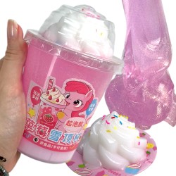 Masa plastyczna Boba Slime Bubble Tea malinowe 13 cm + gniotek mochi