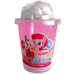 Masa plastyczna Boba Slime Bubble Tea malinowe 13 cm + gniotek mochi