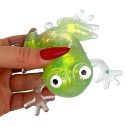 Gniotek żabka antystresowa z wodnym brokatem 1 szt.