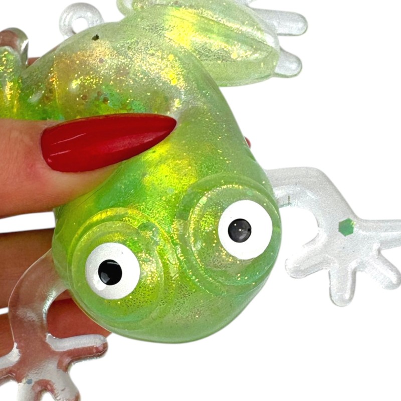 Gniotek żabka antystresowa z wodnym brokatem 1 szt.