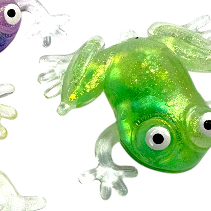 Gniotek żabka antystresowa z wodnym brokatem 1 szt.