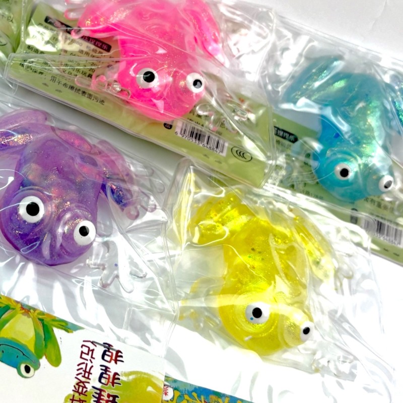 Gniotek żabka antystresowa z wodnym brokatem 1 szt.