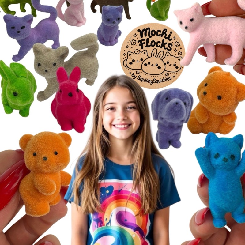 Milutkie figurki gniotki Mochi Flocks kawaii zwierzaczki