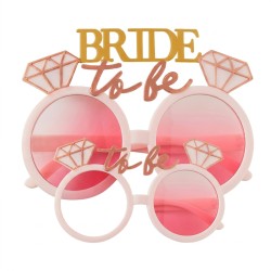 Okulary imprezowe Bride to be z diamentami różowe