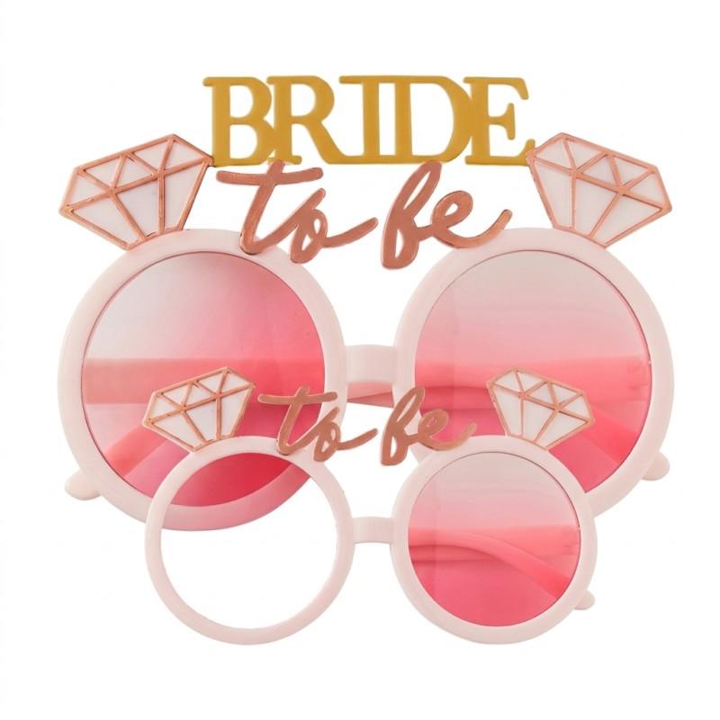 Okulary imprezowe Bride to be z diamentami różowe