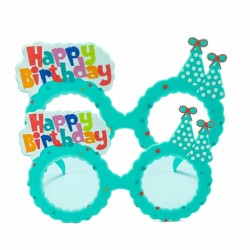 Okulary imprezowe Happy Birthday z czapeczkami