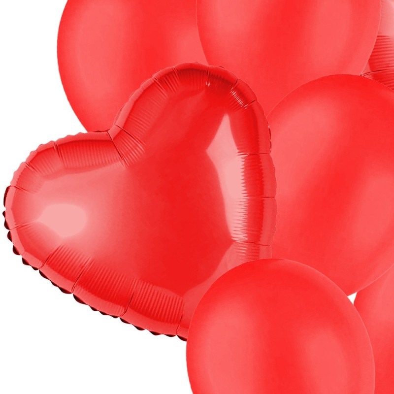 Bukiet balonów serce gwiazda 10 sztuk