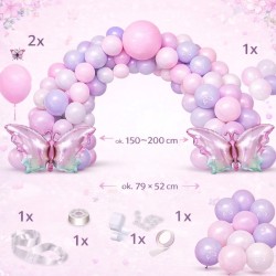 Zestaw balonów pastelowych Motylek GIRL Pastel Butterfly 48 el.