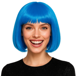 Peruka bob niebieska