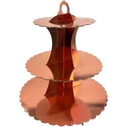 Patera 3-poziomowa rose gold z tektury foliowanej 1 szt.