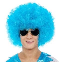 Peruka afro turkusowa