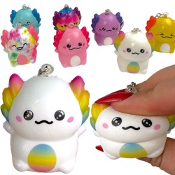 Gniotek squishy aksolotl 1 szt. piankowy brelok antystresowy