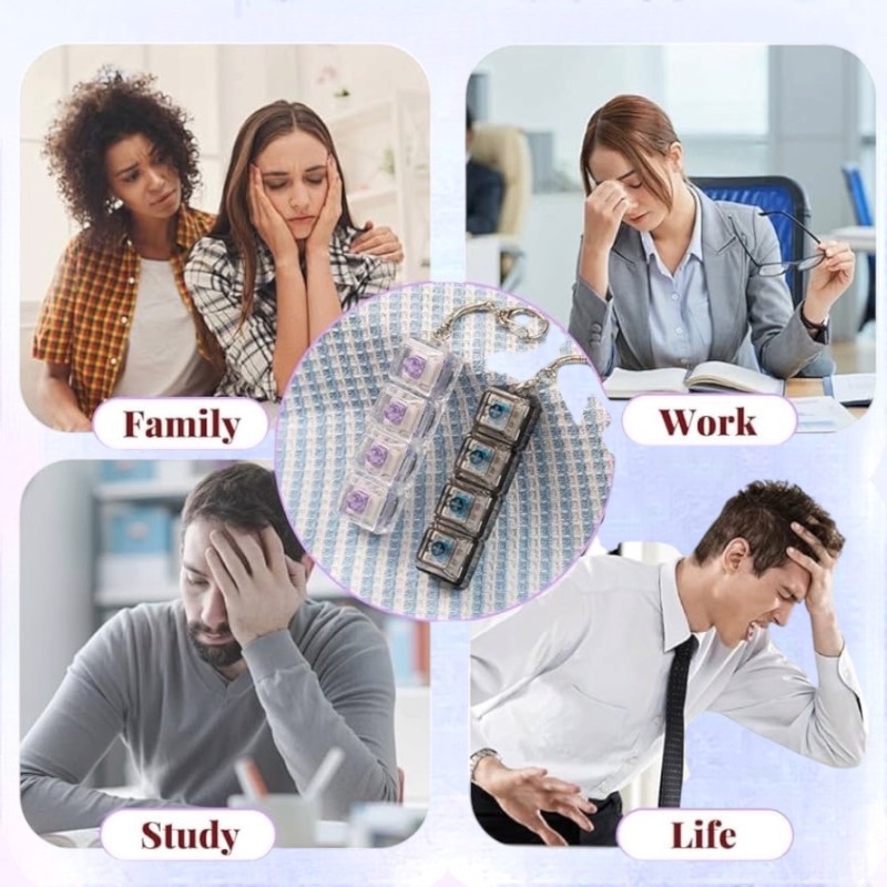 Kliker Brelok fidget Klawiatura LED RGB Clicker Antystresowy