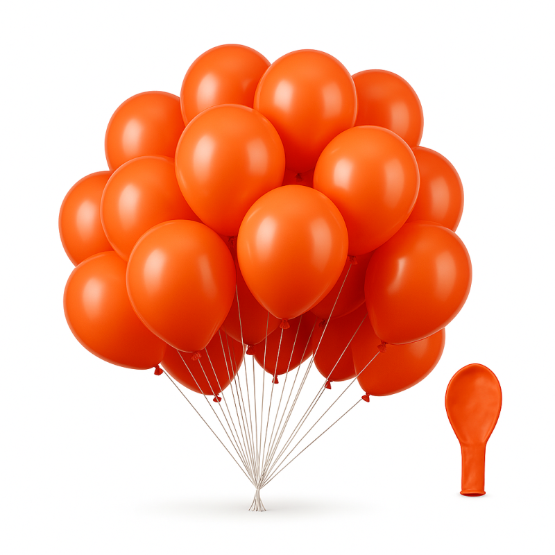 Balony lateksowe pomarańczowe 25 szt. 35 cm