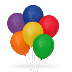Balony lateksowe kolorowe 40 cm, 6 sztuk