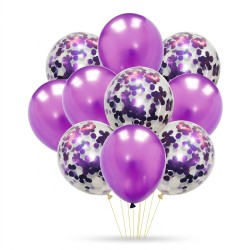 Balony fioletowe z konfetti...