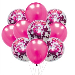Balony różowe z konfetti 40...