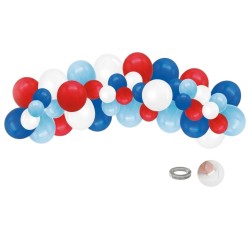 Girlanda balonowa DIY czerwono niebiesko biała 40 el. 1,5 m
