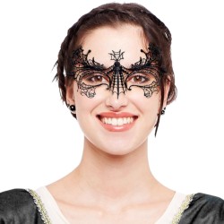 Maska koronkowa pajęczyna czarna na Halloween