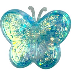 Gniotek antystresowy żelowy motyl brokatowy 7x8 cm