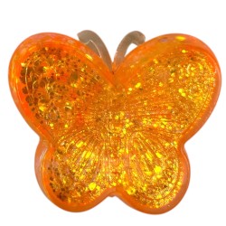 Gniotek antystresowy żelowy motyl brokatowy 7x8 cm