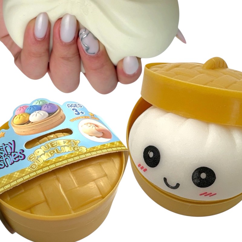 Gniotek antystresowy pierożek dumpling w pudełku 1 szt duży 10 cm