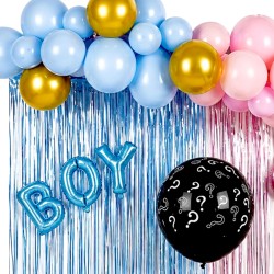 Zestaw balonów 47 szt Boy or Girl z tłem i balonem konfetti