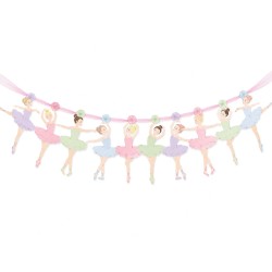 Girlanda papierowa Baletnice pastelowe 10 elementów 32 cm