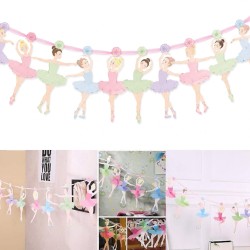 Girlanda papierowa Baletnice pastelowe 10 elementów 32 cm