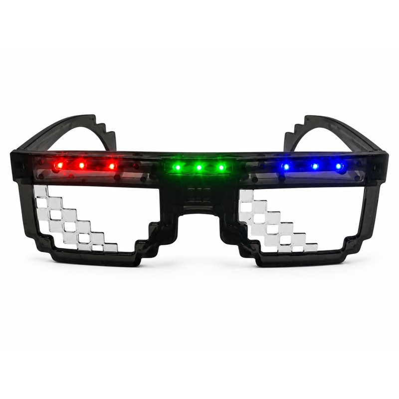 Okulary imprezowe Pixel LED RGB świecące 1 szt.