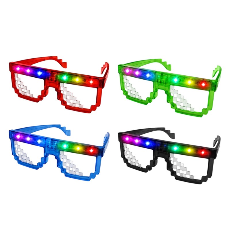 Okulary imprezowe Pixel LED RGB świecące 1 szt.