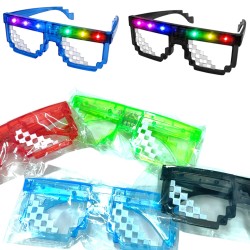 Okulary imprezowe Pixel LED RGB świecące 1 szt.