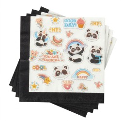 Zestaw imprezowy panda rainbow 36 el. talerzyki kubki serwetki